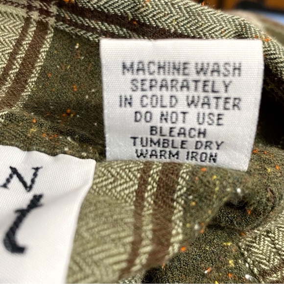 KEREN HART nubby plaid zip front unlined light jacket long sleeve 100% cotton L - Picture 9 of 9